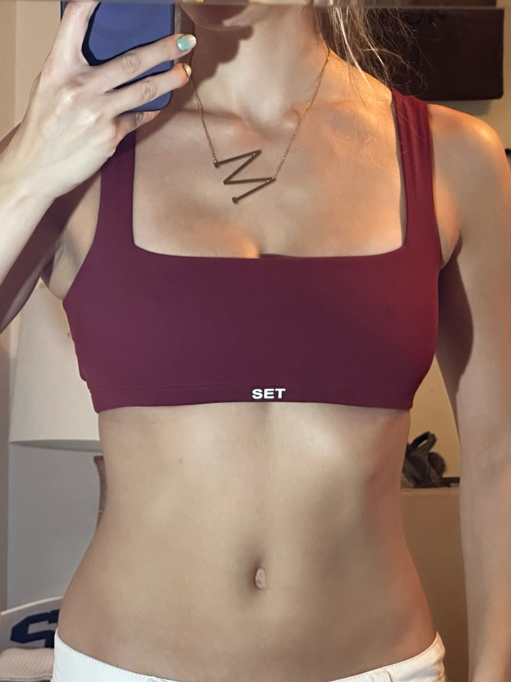 Burgundy Set Active Los Angeles sports bra Square-Neck